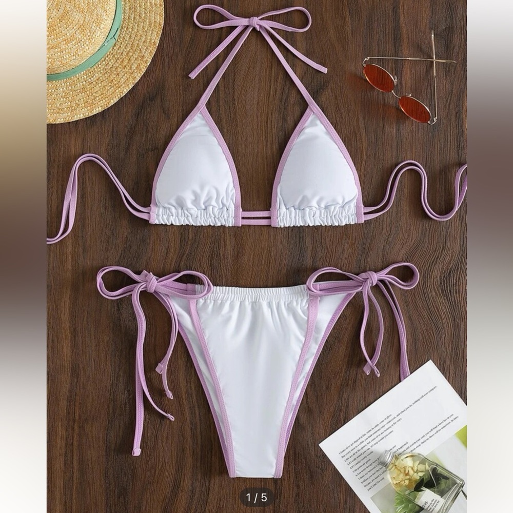 Large White & Purple Swimsuit